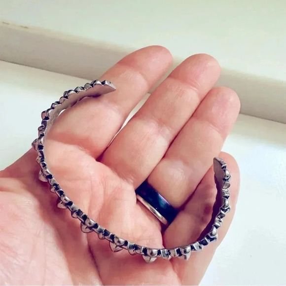 J. Crew Metal Bloom Silver Adjustable Cuff - Picture 5 of 6